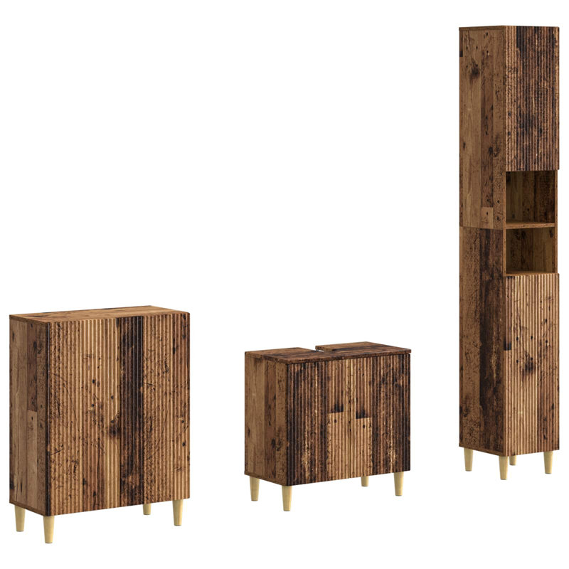 Bathroom Storage Furniture Set, Old Wood