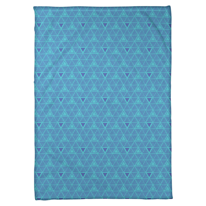 Couverture polairee triangles à la main, l 50 po x L 60 po, Sarcelle / Bleu