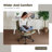  24.02‘’W Corduroy Task Office Chair With Non-Rolling Pads and Wheels-1828816771