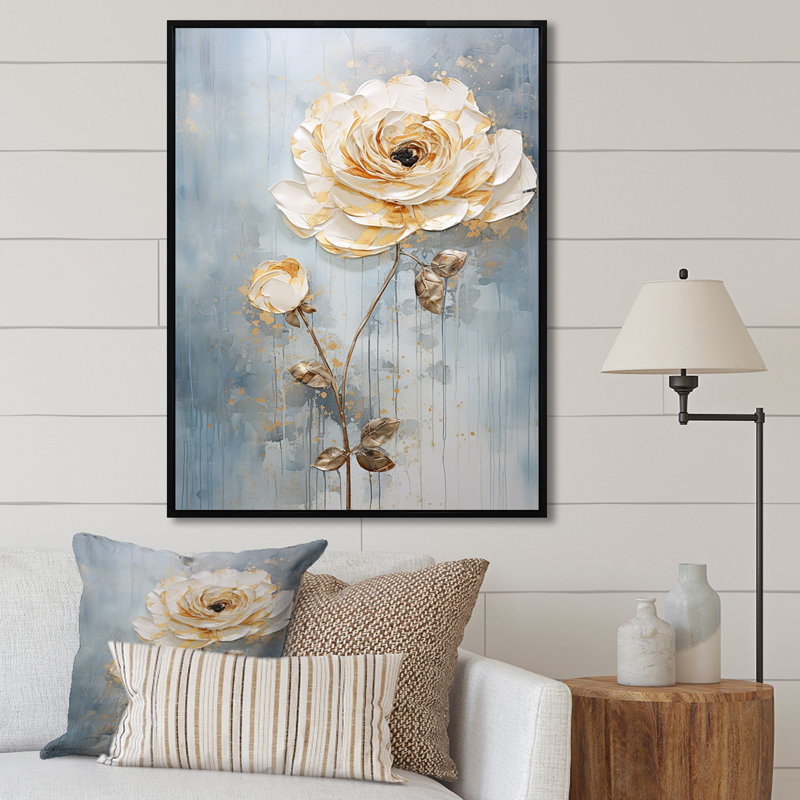 Décoration murale Ranunculus Radiance Treasure VI - Ranunculus, H 40 po x l 30 po x P 1,5 po, Cadre flottant noir