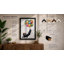 Chimpanzee and Balloons Modern - Framed Print-1044464145-1044464156