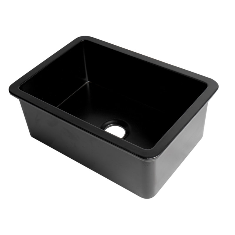 Évier de cuisine encastrable L 27 po x l 19 po, Noir mat
