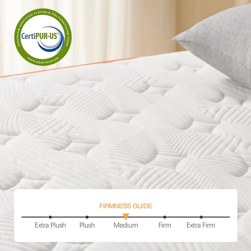 Matelas hybride moyen en mousse viscoélastique 10 "dans une boîte, Simple