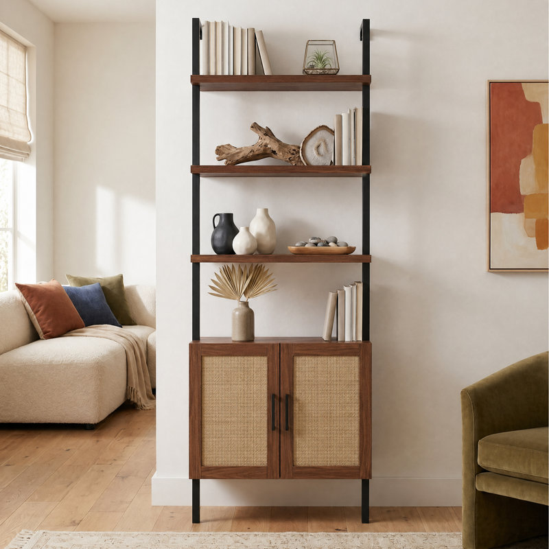 Dearbhaile Ladder Storage Bookcase, Special Walnut