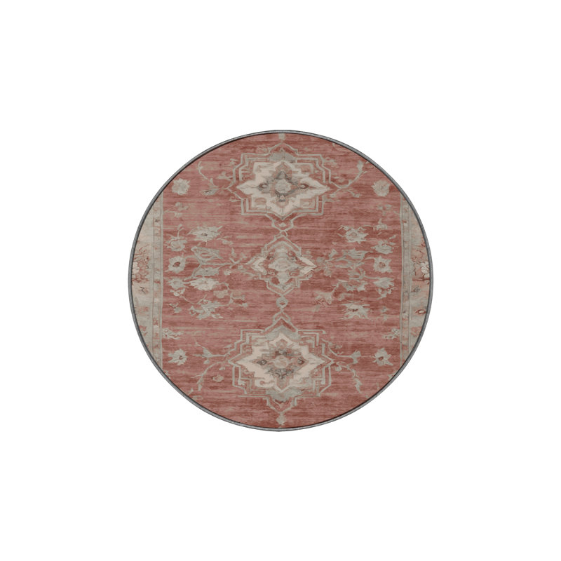 Tapis brun soyeux et moelleux, Rond 5 pi