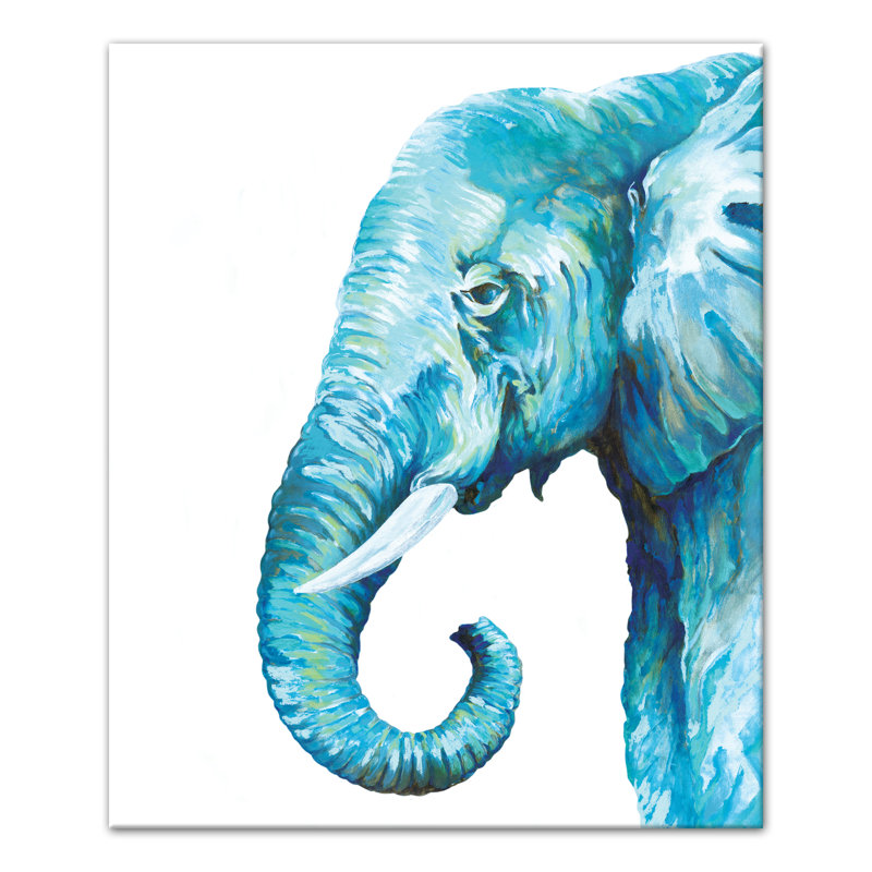 « blue éléphant », reproduction de peinture à l’aquarelle sur toile