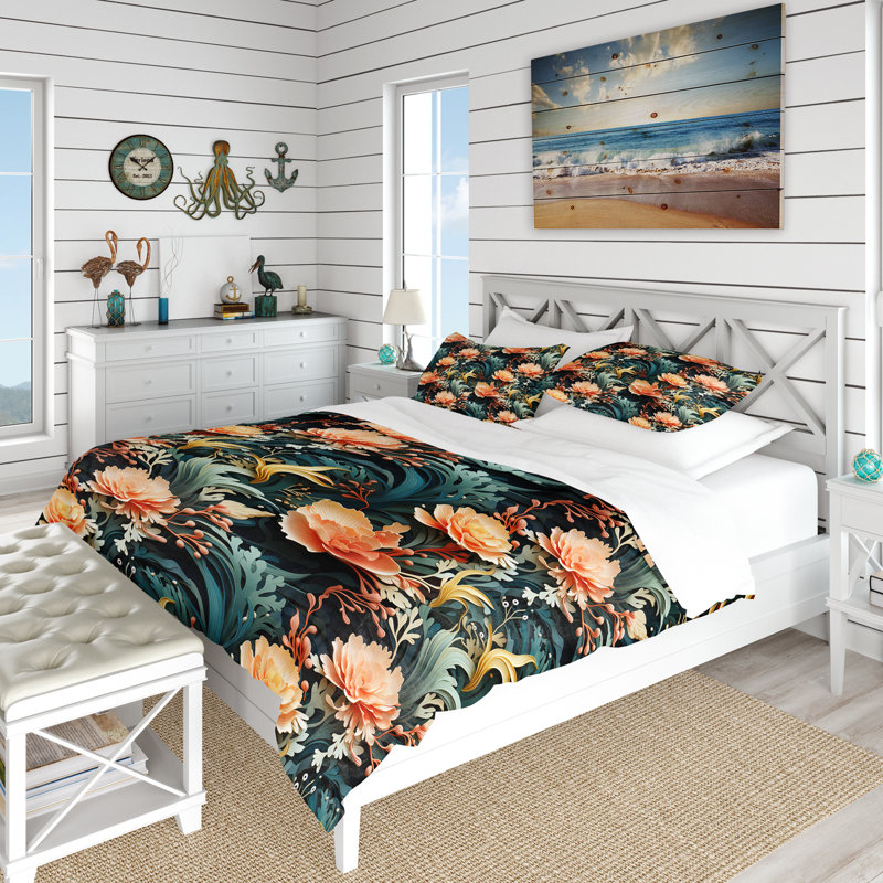 Ensemble de housse de couette Oceanic Harmony, Housse de couette simple + 1 taie décorative stan