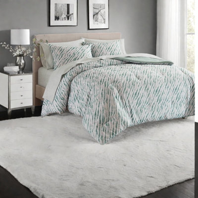 Ensemble de literie pour très grand lit californien, polyester, marbre vert moderne