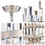 Lustre tambour en cristal 5 lumières Casandra - nickel satiné