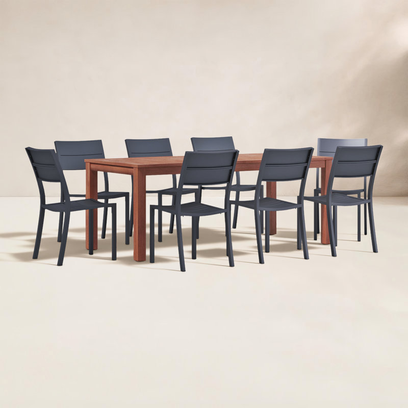 Anautica Rectangular Long Aluminum Dining Set