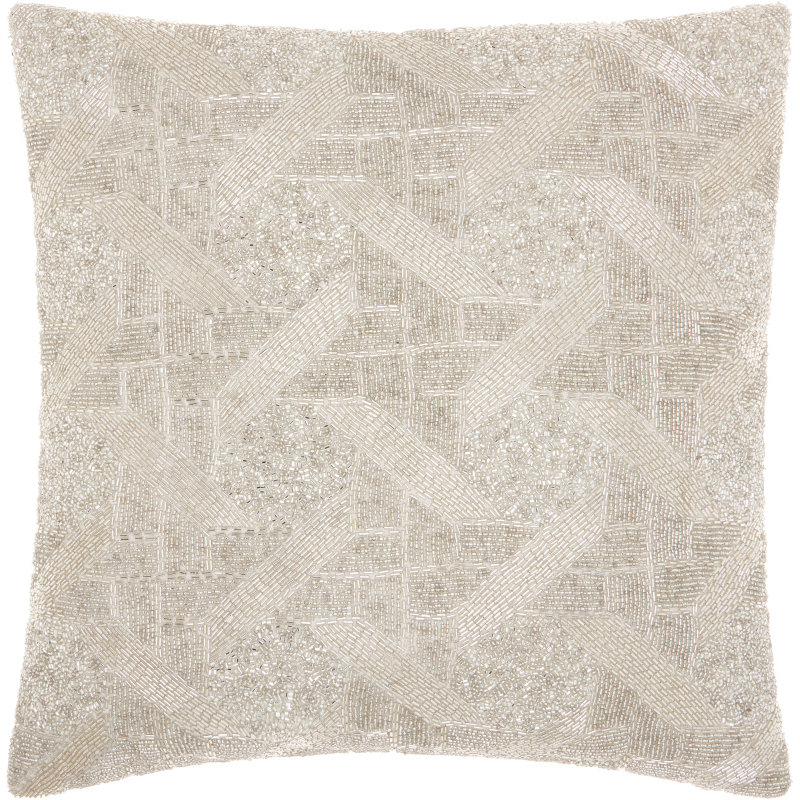 Cotton Throw Pillow, Silver