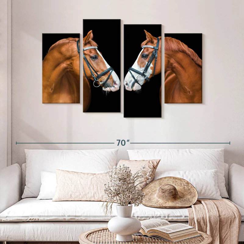 Brampt Nose To Nose Horses, 32" H x 52" W
