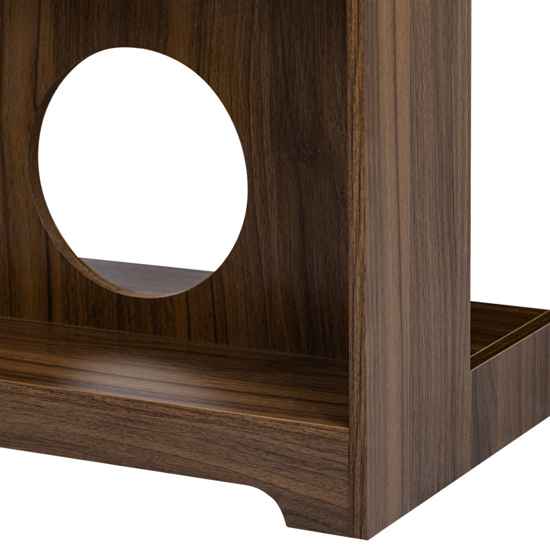 Armoire en noyer avec chat - Décoration intérieure polyvalente, espace privé, lit Mid-Century Vibe Pet Care, finition fonctionnelle et élégante
