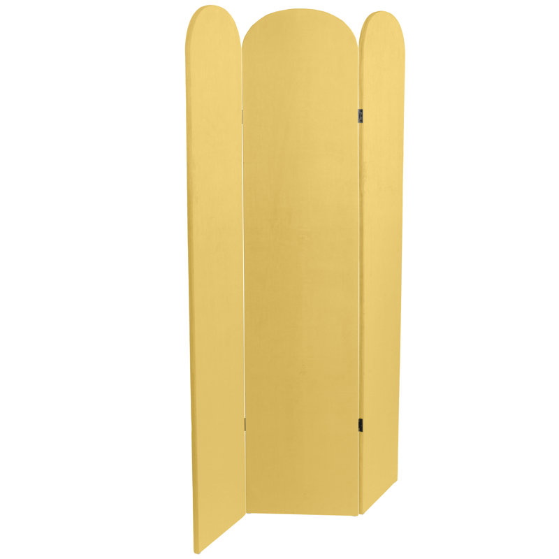 Cloison pliante en velours 3 panneaux Wayt, Jaune