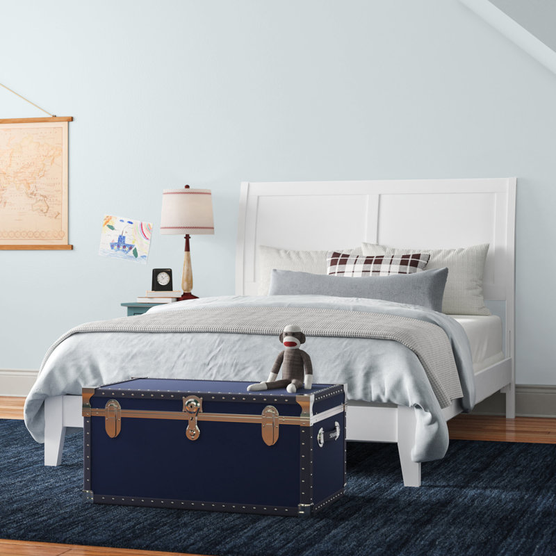  Lit de base en bois massif Lempley , Blanc, Double