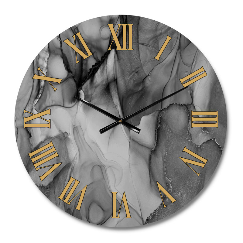 Horloge murale Tender, Petit, Noir / blanc / or	