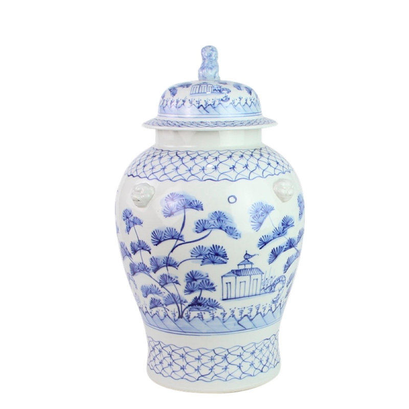 Handmade Porcelain China Jar, Blue