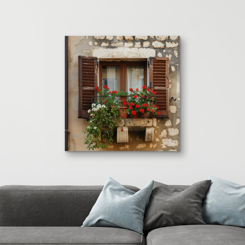 Hanging flowers - 32"x32" art on canvas