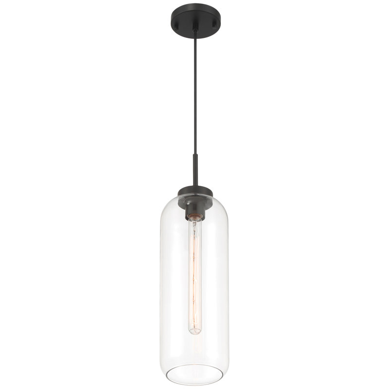 Elle 1 Light Pendant - Matte Black Finish, Matte Black