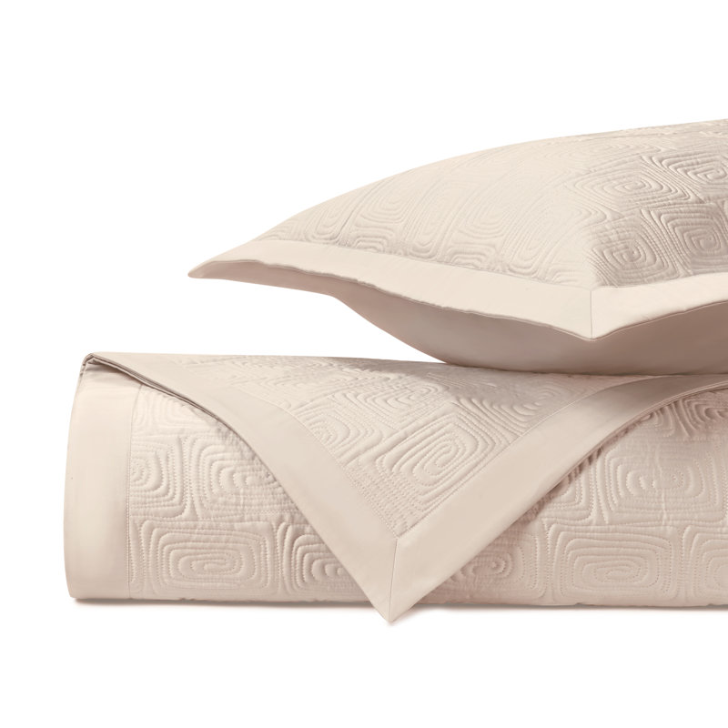 Maze Quilted Sateen Coverlet Set, Twin Coverlet + 1 Standard Sham, Caramel