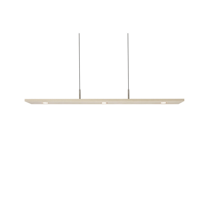 Vix Dimmable LED Pendant, 3500K, 0.75" H x 34" W x 8" D, White Washed Oak