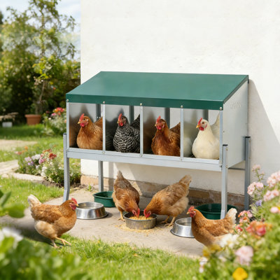 Nesting Boxes for Chickens, Chicken Nesting Box, with Integrated Support Legs and Hinged Protective Lid