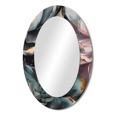 Green Serenade Of Succulents I - Green Traditional Oval Wall Mirror