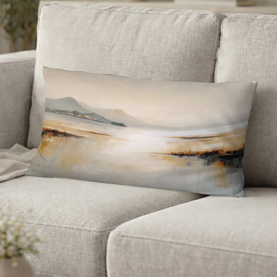 Coussin décoratif brun et gris Sunset Sunset Flathead Lake - Coussin imprimé paysages