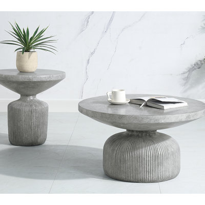 Sintered Stone and Champagne 1-Shelf Coffee Table