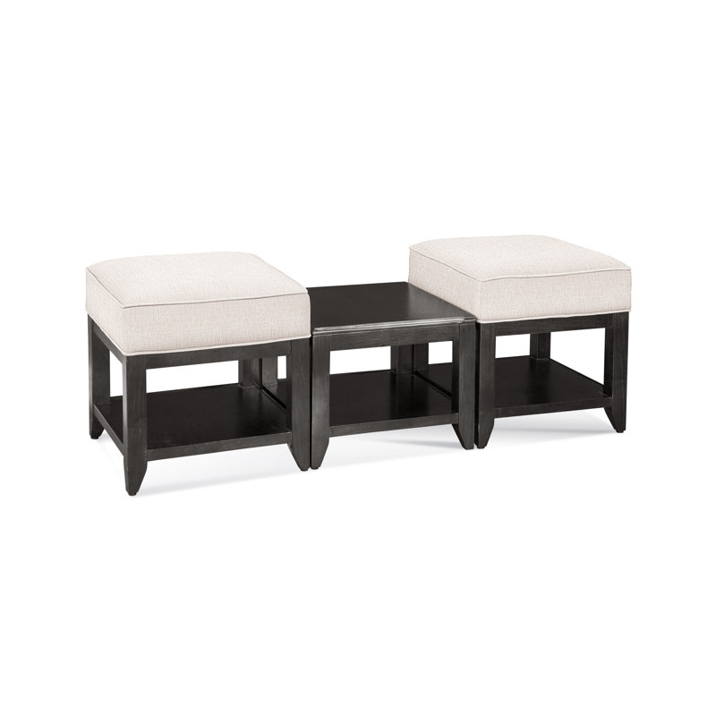 Elements Upholstered Cube Ottoman, White Sugar Performance; 0863-91, Celery