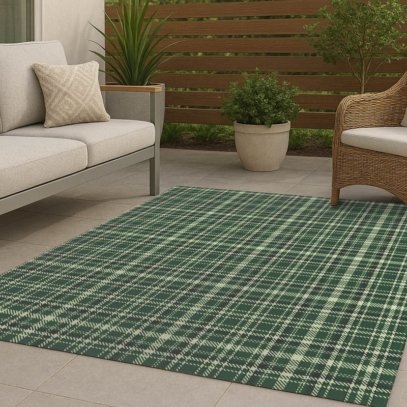 Tapis d'extérieur antidérapant Rocky Tartan, Rectangulaire 3 pi x 5 pi