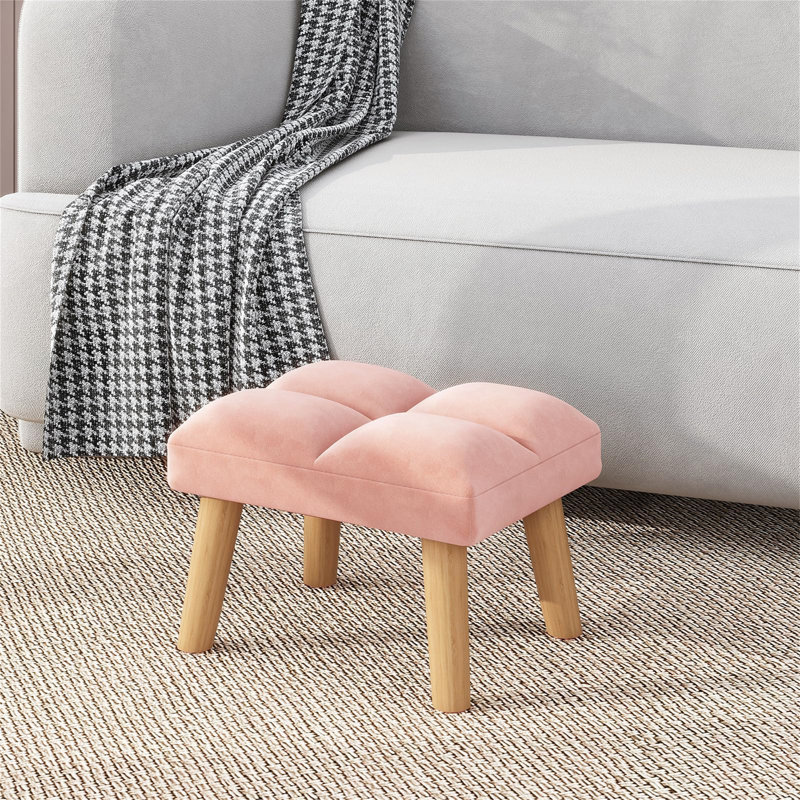 40cm Wide Footstool Ottoman, Pink