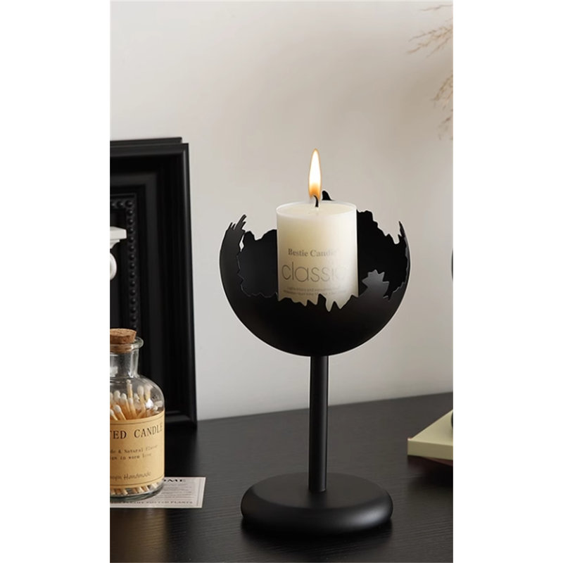Metal Tabletop Candlestick, 7.87" H x 4.72" W x 4.72" D