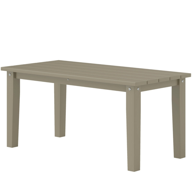 Table de patio en Hdpe durable, conception à lattes brunes pour l'extérieur
