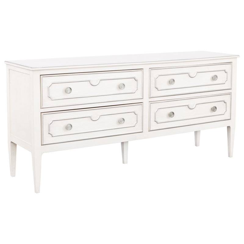 Camille 4 - Drawer Dresser, Linen/Pewter