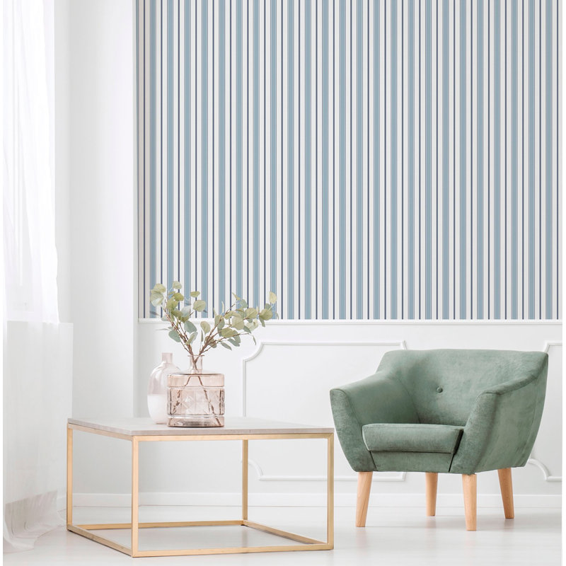 Essential Stripes Royal Stripe Wallpaper, Blue