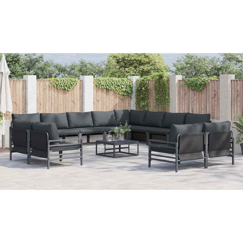 Vidaxl Garden Sofa Set 13 Pcs Anthracite Steel