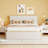 Size Upholstered Platform Bed With 4 Drawers And Golden Edge On The Headboard  Footboard,-2100993412