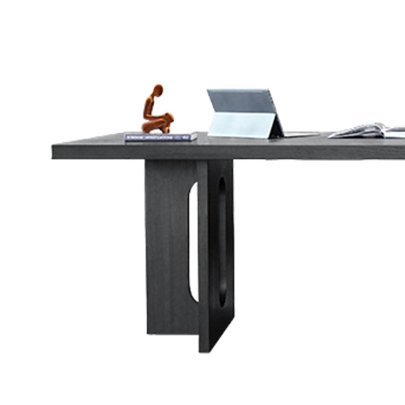Bureau rectangulaire simple pour le bureau à domicile, H 29,53 po x l 78,74 po x P 35,43 po, Noir