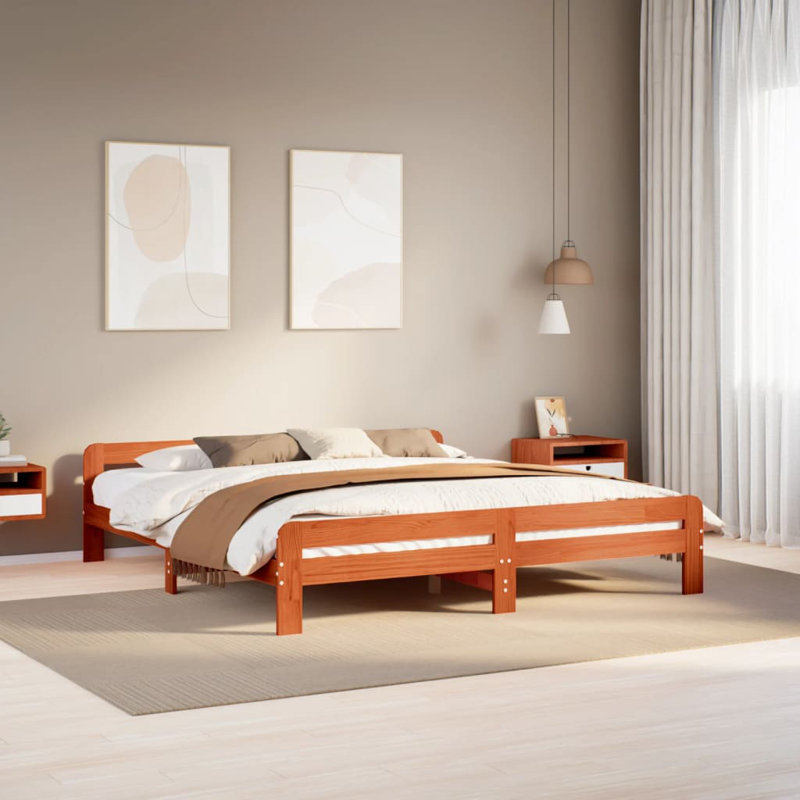 Bed, Wax Brown, 200 x 200cm