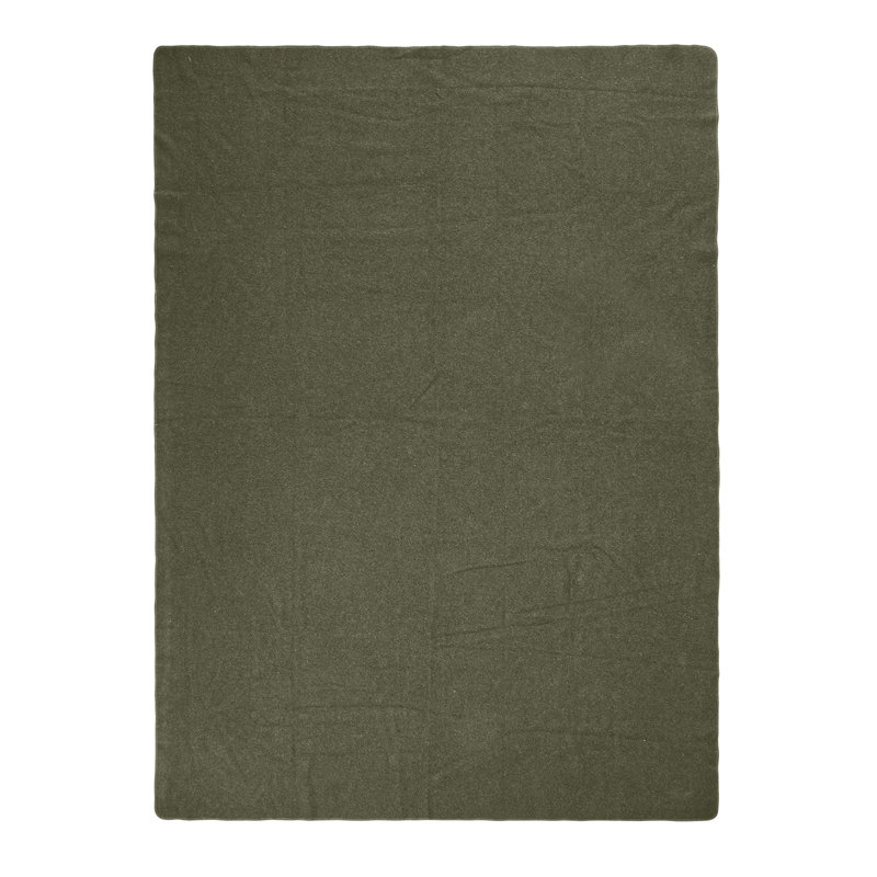 Wool Camping Blanket 64" x 88" Warm for Camping Hiking Travel Light Grey, Vert