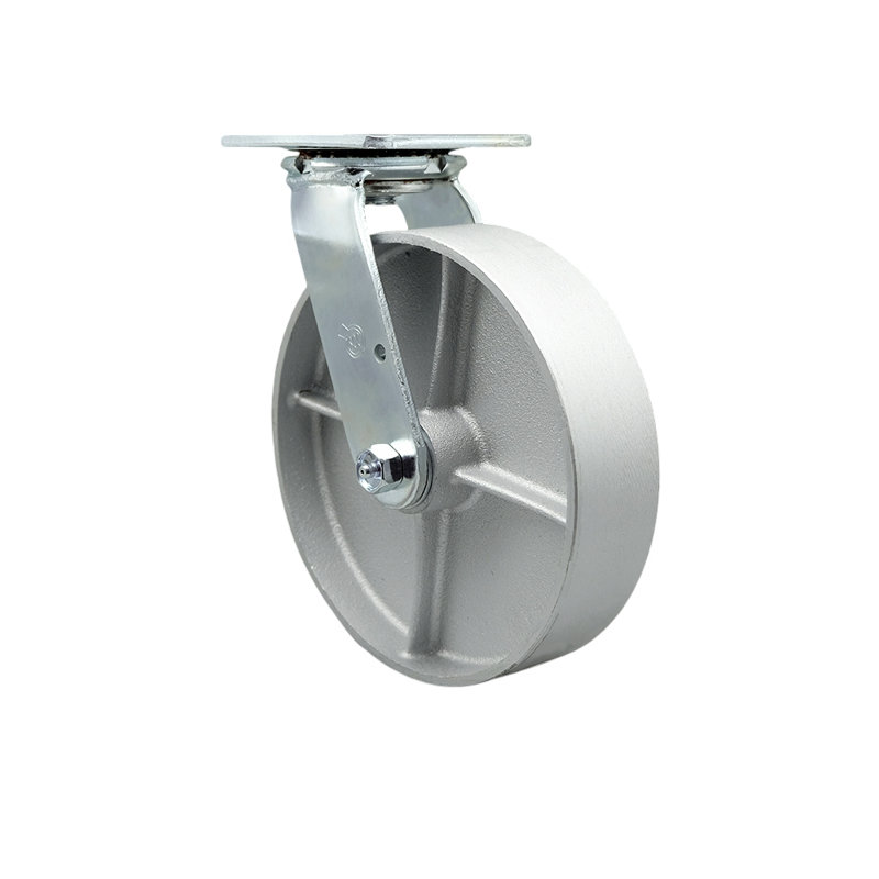 8" Heavy Duty Gray Semi Steel Swivel Caster Wheel