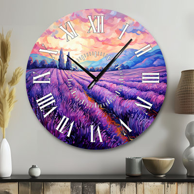 Horloge murale Vangogh Lavender Fields II - Vangogh