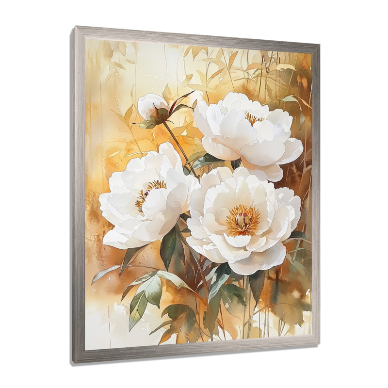 Garrick - impressions murales florales, Argent argent, H 20 po x l 12 po, Reproduction encadrée d'une seule photo