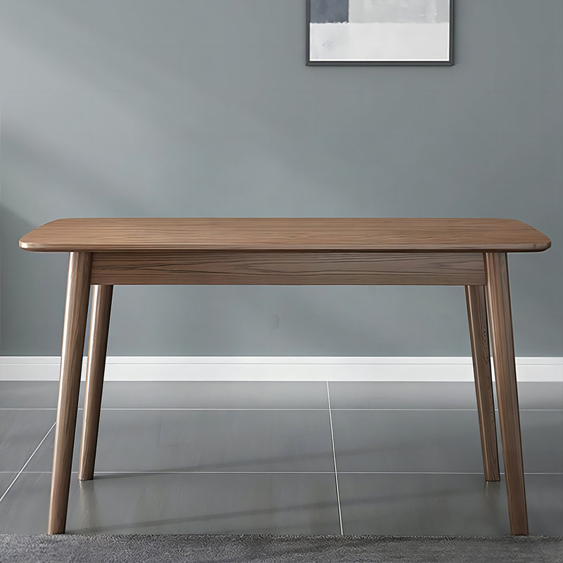 Modern Nut-Brown Rectangular Solid Wood Dining Table, 29.92"H x 53.15"L x 31.5"W