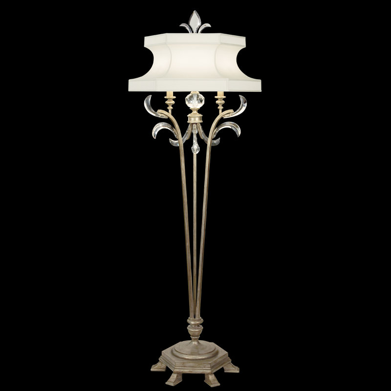 Beveled Arcs Floor Lamp, Muted Silver Leaf, Yes