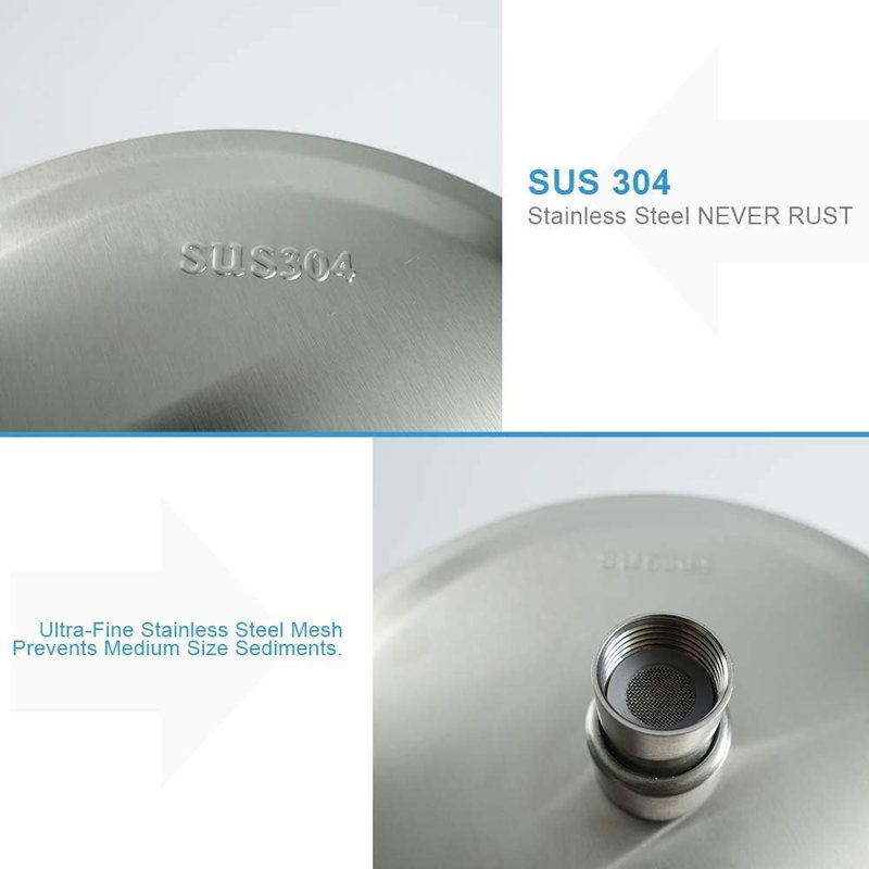 12-Inch Stainless Steel Rainshower Head With 15-Inch Extension Arm, Brushed Nickel