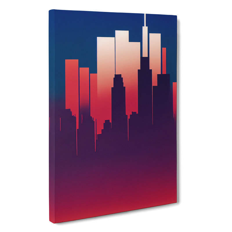 A Placid City Skyline - Print, No Matte, 50cm H x 35cm W x 3cm D, Wrapped Canvas