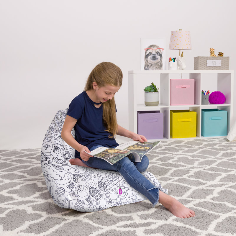 Bean Bag Cover, 100L - Medium, Canvas Coloring Fabric - Fun Creatures