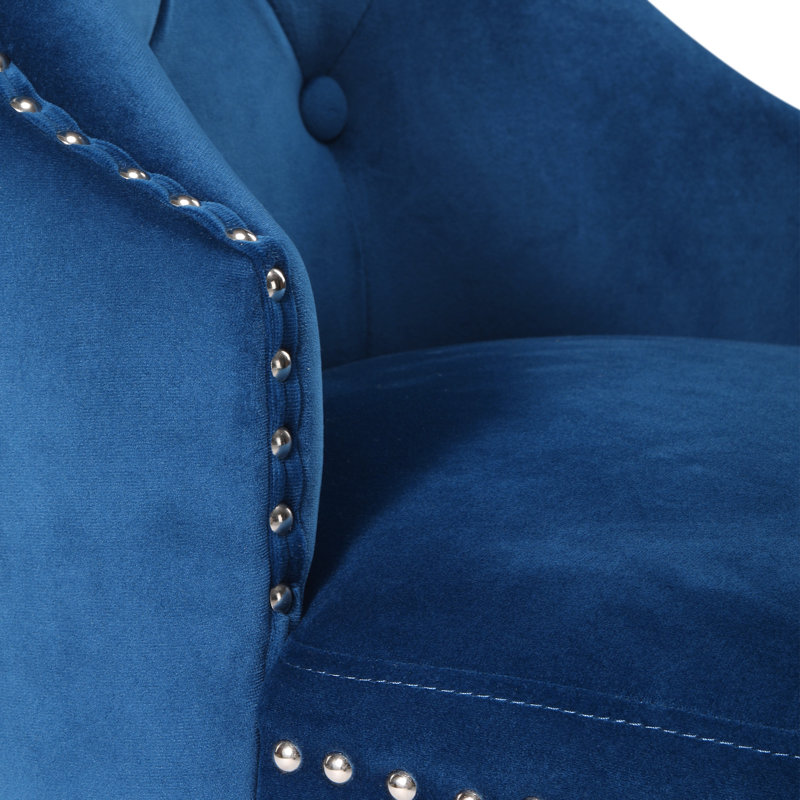 Tufted Velvet Side Chair (Set Of 6), Royal Blue